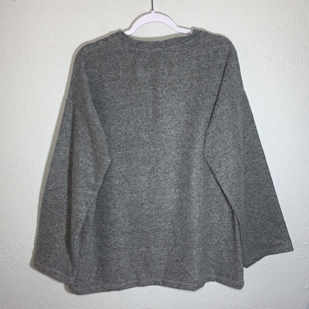 Zara Gray Marled Round Neck Pullover Basic Staple… - image 7